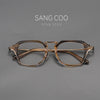 Luxury Double Bridge Eyeglass Frame | Premium Acetate Front & High-Quality Pure Titanium Temples - High-End Retro Design for Men & Women