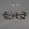 Luxury Double Bridge Eyeglass Frame | Premium Acetate Front & High-Quality Pure Titanium Temples - High-End Retro Design for Men & Women