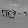 Luxury Double Bridge Eyeglass Frame | Premium Acetate Front & High-Quality Pure Titanium Temples - High-End Retro Design for Men & Women