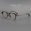 Luxury Double Bridge Eyeglass Frame | Premium Acetate Front & High-Quality Pure Titanium Temples - High-End Retro Design for Men & Women